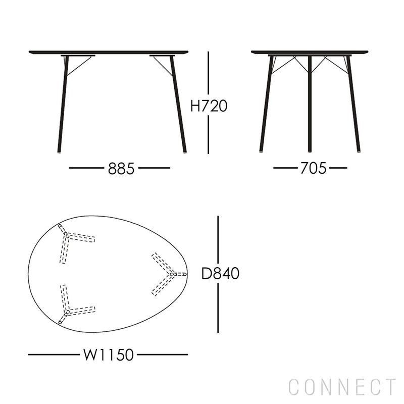 FRITZ HANSEN（フリッツ・ハンセン） / EGG TABLE（エッグテーブル） / ウォルナット / クローム脚