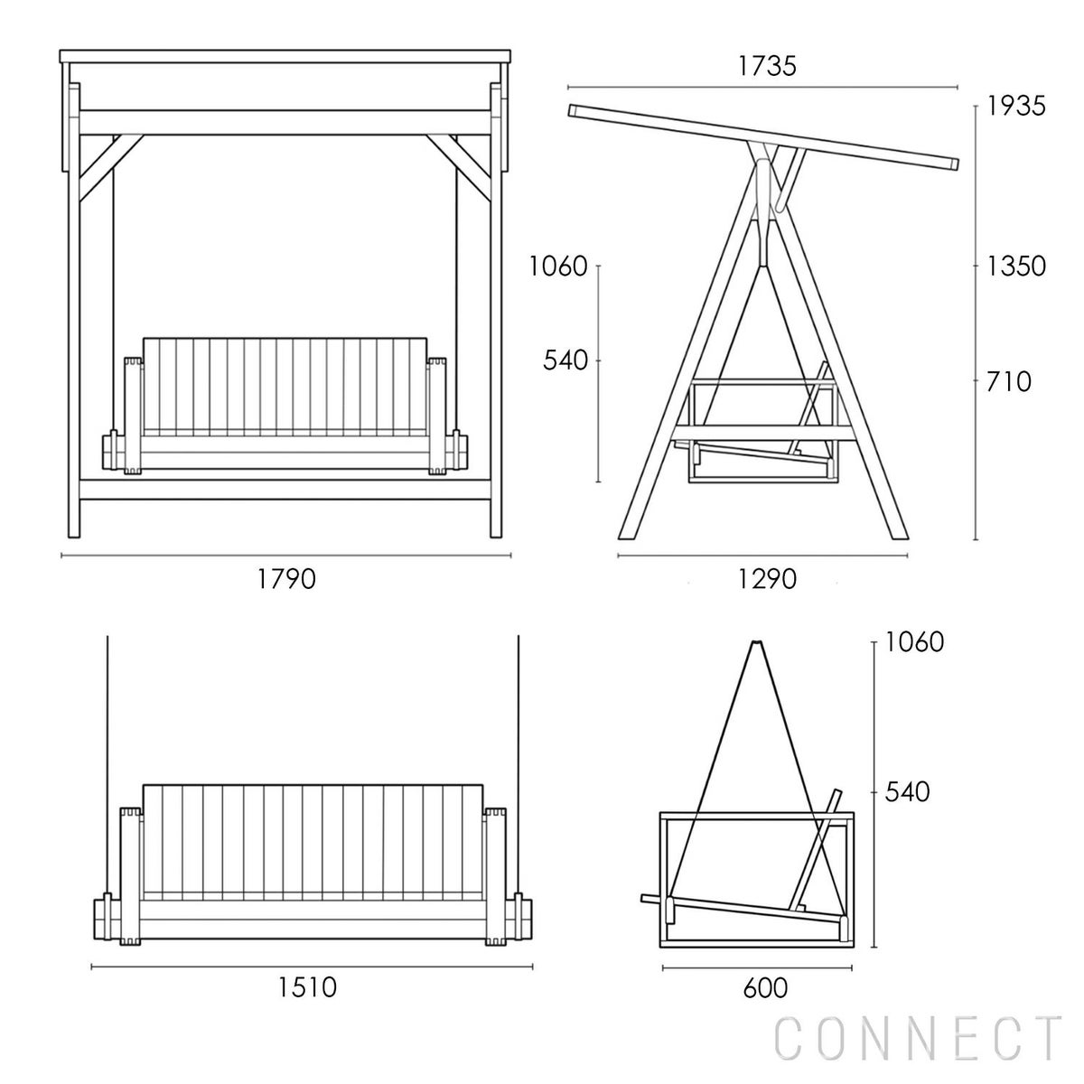 CARL HANSEN & SON （カール・ハンセン＆サン） / BK13 / BK17 / SWING SOFA（スィングソファ） / ブランコ / チーク材・無塗装 / INDOOR-OUTDOOR（屋外・アウトドア用）