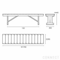 CARL HANSEN & SON （カール・ハンセン＆サン） / BM1871 BENCH（ベンチ） / チーク材・無塗装 / BM OUTDOOR SERIES（BMアウトドアシリーズ）（屋外・アウトドア用）