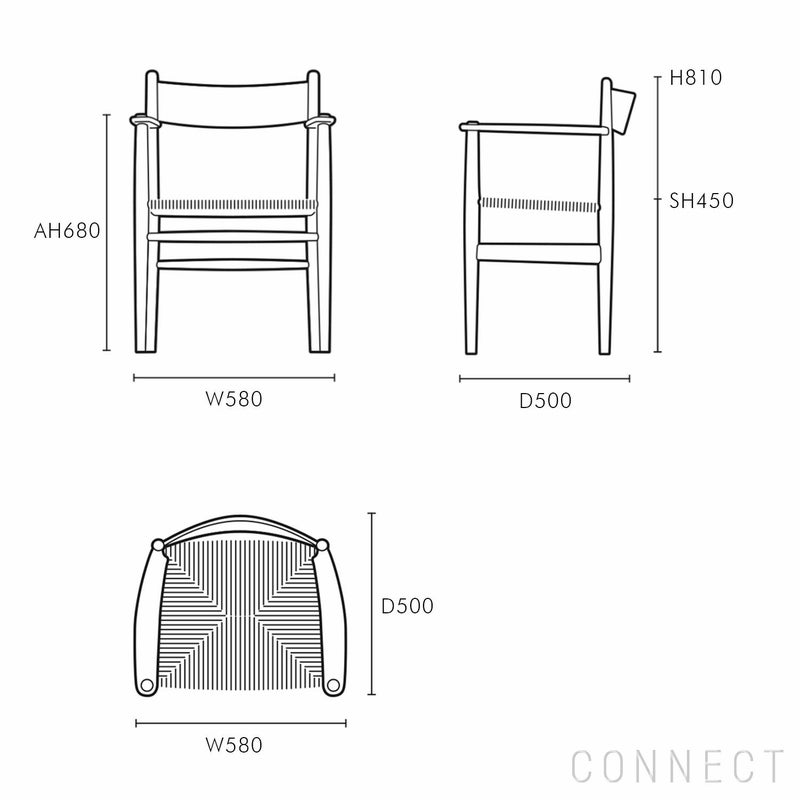 CARL HANSEN & SON （カール・ハンセン＆サン） / CH37 / オーク材・ブラック塗装・ブラックペーパーコード / ダイニングチェア