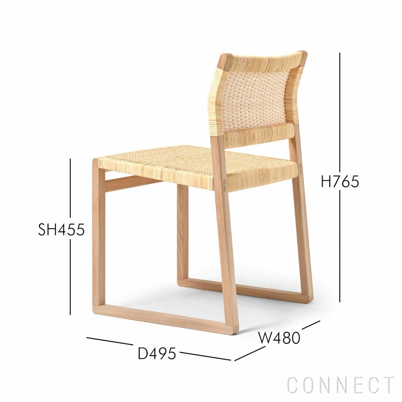 FREDERICIA（フレデリシア） / BM61 Chair / Model 3261 / オーク材・オイル仕上げ / Cane wicker（籐張り）
