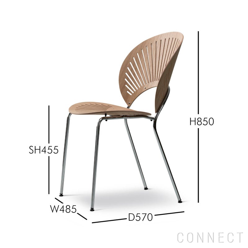 FREDERICIA（フレデリシア） / Trinidad Chair（トリニダードチェア） / Model 3398 / オーク材・ラッカー仕上げ / クローム脚