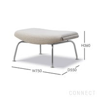 FREDERICIA（フレデリシア） / Wegner Ox Ottoman（ウェグナーオックスチェア オットマン） / Model 1002 / ステンレススチールベース / Clay 12（クレイ）