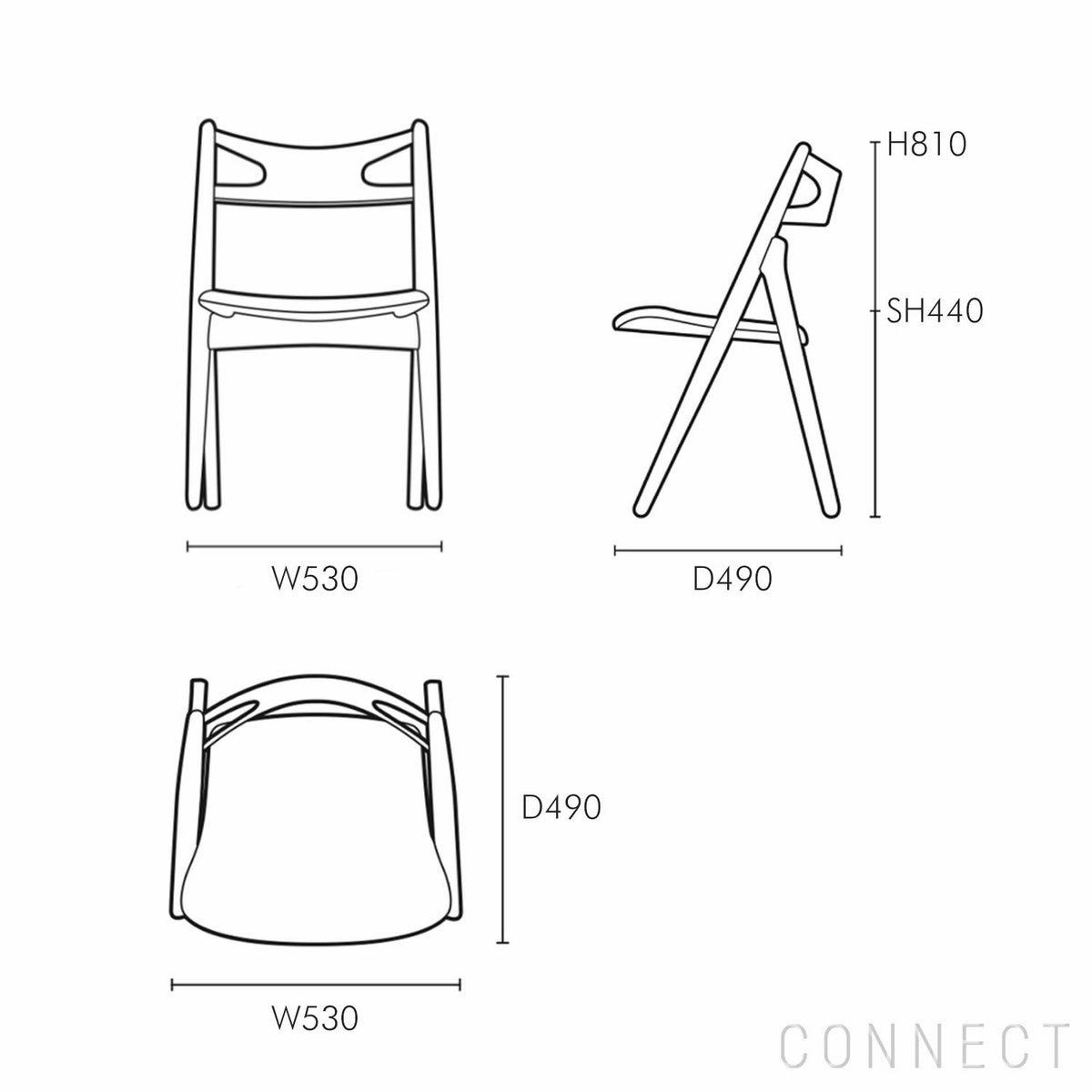 CARL HANSEN & SON （カール・ハンセン＆サン） / CH29P SAWBUCK CHAIR（ソーバックチェア） / オーク材・オイル仕上げ / ナチュラルレザー（Sif 90） / ダイニングチェア
