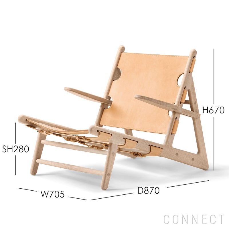 FREDERICIA（フレデリシア） / The Hunting Chair（ハンティングチェア） / Model 2229 / オーク材・ソープ仕上げ / レザー（Vegeta 90） / ラウンジチェア