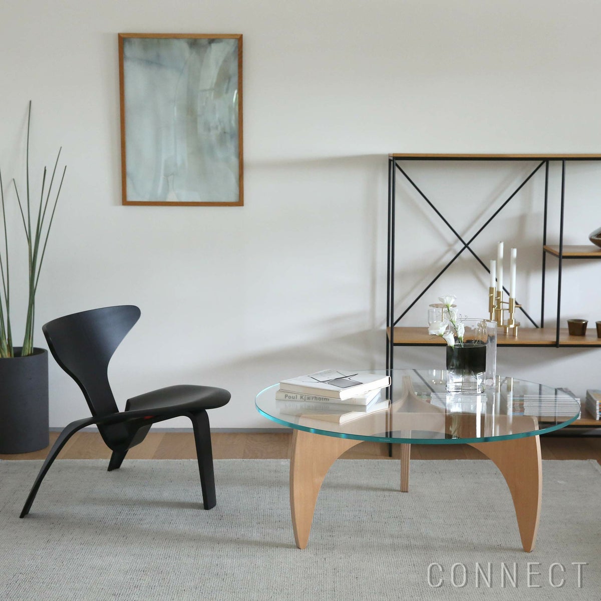 FRITZ HANSEN（フリッツ・ハンセン） / PK60（ピーケー60） / オレゴンパイン / コーヒーテーブル / ガラス天板 / Φ105cm