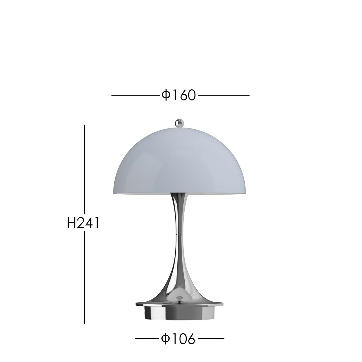 Louis Poulsen（ルイスポールセン） / Panthella 160 Portable V3（パンテラ 160 ポータブル） / オパール×クローム / 全2色 / テーブルランプ