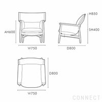 CARL HANSEN & SON（カール・ハンセン＆サン） / E015 EMBRACE LOUNGE CHAIR / オーク材・オイル仕上げ / ブラックレザー（Sif 98） / ラウンジチェア