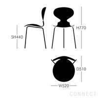 FRITZ HANSEN（フリッツ・ハンセン） / ANT（アリンコチェア） / ブラック / カラードアッシュ / 3本脚