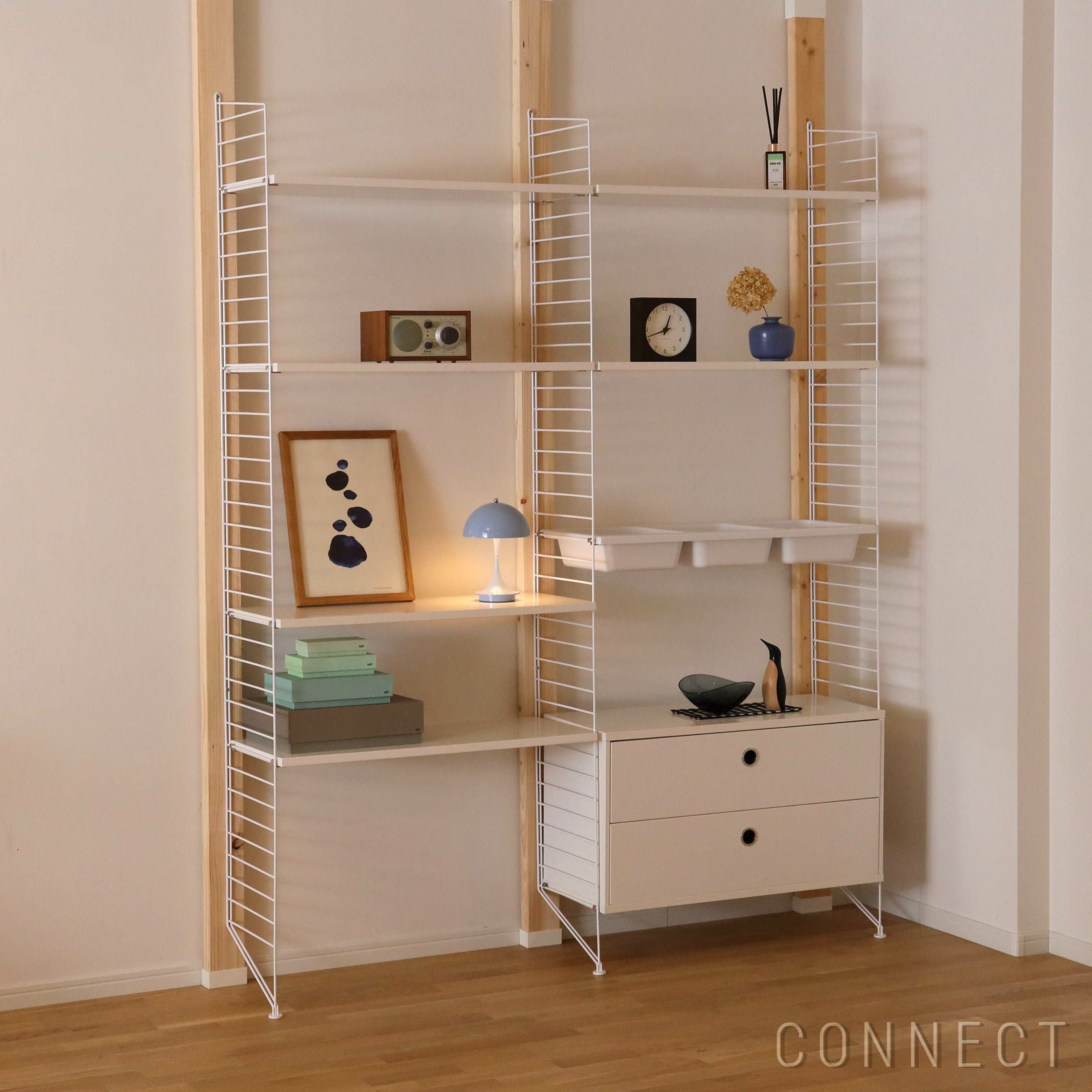 string ストリング　ホワイト 3段壁掛けシェルフ String Furniture（ストリング ファニチャー） / String System