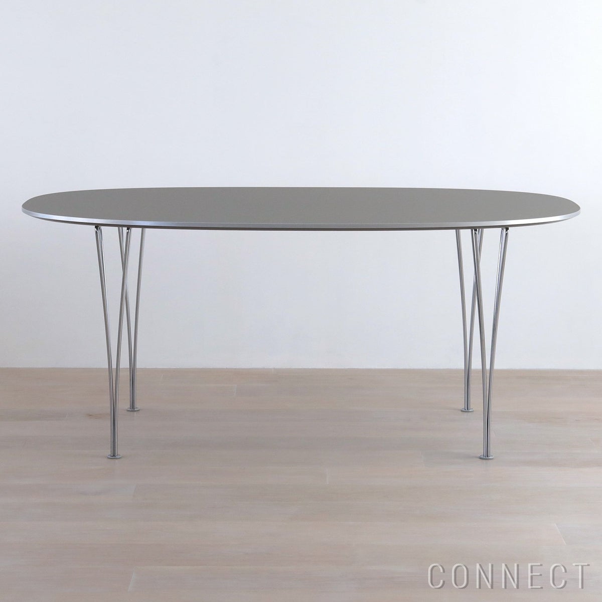 FRITZ HANSEN（フリッツ・ハンセン） / TABLE SERIES（テーブルシリーズ）B616 / スーパー楕円テーブル / グレー / クローム脚