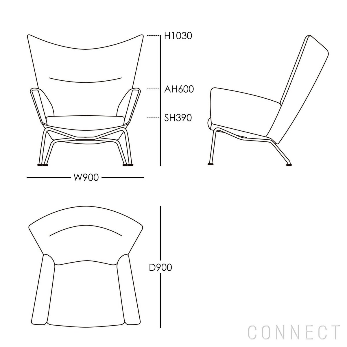 CARL HANSEN & SON（カール・ハンセン＆サン） / CH445 WING CHAIR（ウィングチェア） / ステンレススチール / Thor 301