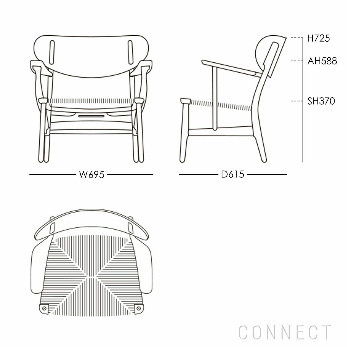 CARL HANSEN & SON（カール・ハンセン＆サン） / CH22 / ウォルナット材・オイル仕上げ / ラウンジチェア