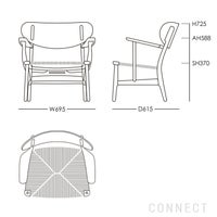 CARL HANSEN & SON（カール・ハンセン＆サン） / CH22 / オーク材・ブラック塗装・ブラックペーパーコード / ラウンジチェア