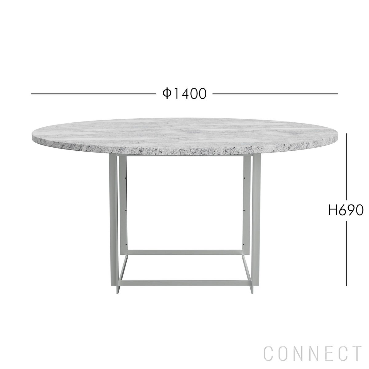 FRITZ HANSEN（フリッツ・ハンセン） / PK54（ピーケー54） / ファウスケ大理石 ロール仕上げ（グレーホワイト） / ダイニングテーブル / Φ140cm