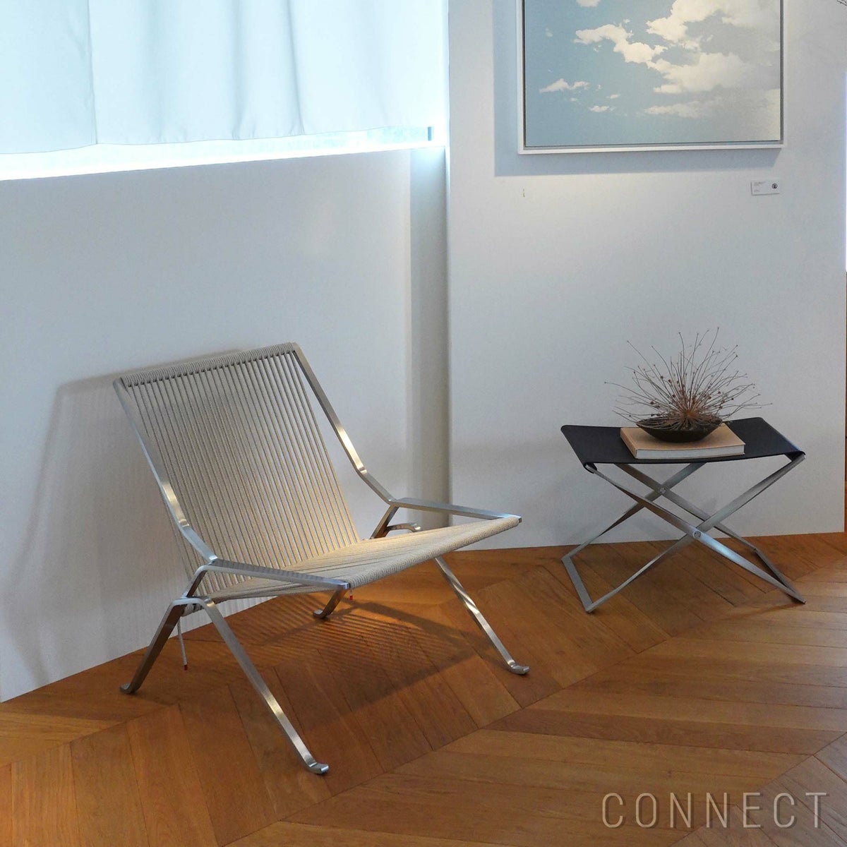 FRITZ HANSEN（フリッツ・ハンセン） / PK25（ピーケー25） / ナイロン芯入り麻ひも / マットクロームスプリングスチール