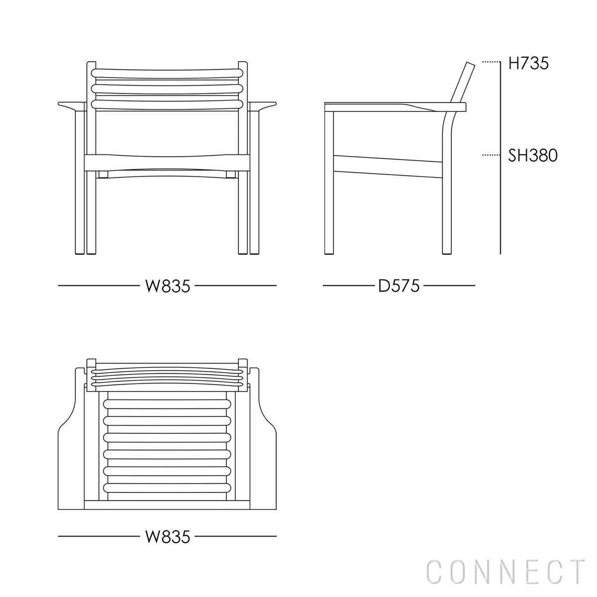 CARL HANSEN & SON （カール・ハンセン＆サン） / AH601 Outdoor Lounge Chair（AHアウトドアシリーズ） / チーク材・無塗装 / ラウンジチェア