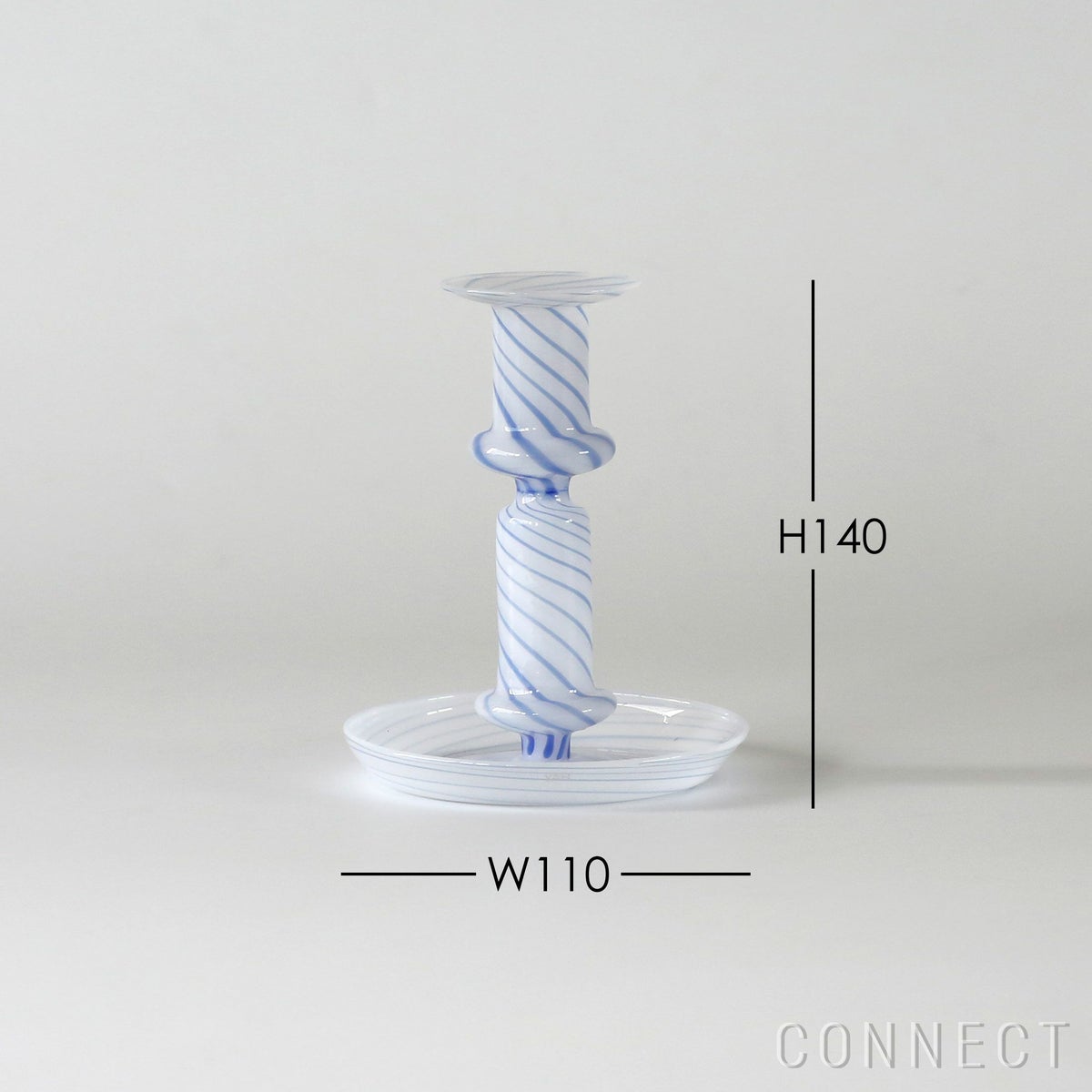 HAY（ヘイ） / FLARE STRIPE MILK M（キャンドルホルダー） / ブルー / 14cm