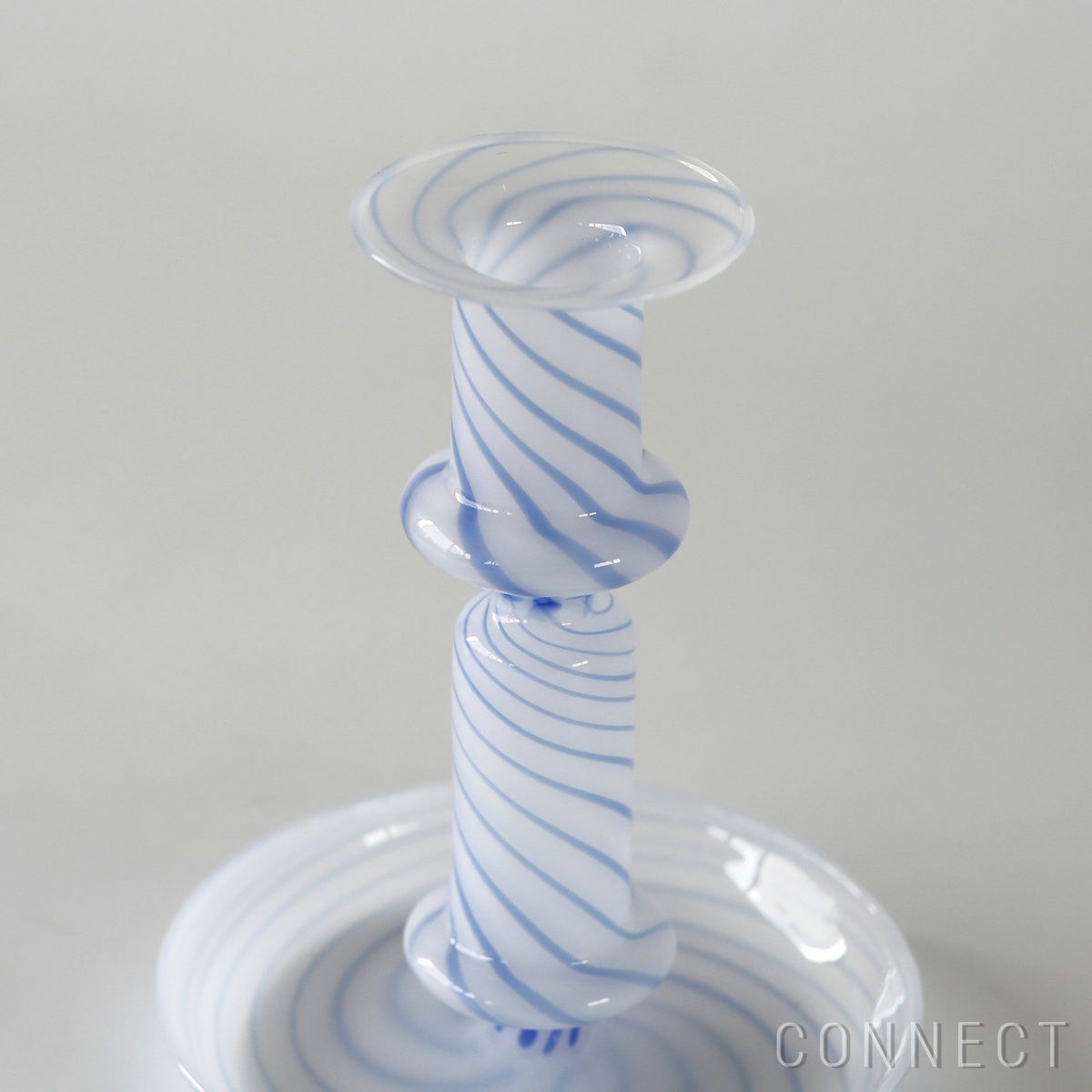 HAY（ヘイ） / FLARE STRIPE MILK M（キャンドルホルダー） / ブルー / 14cm