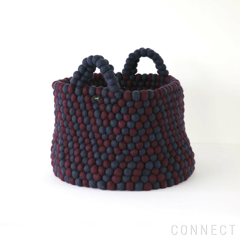 HAY（ヘイ） / BEAD BASKET WITH HANDLE（バスケット） / バーガンディシェブロン / フェルト製収納バスケット