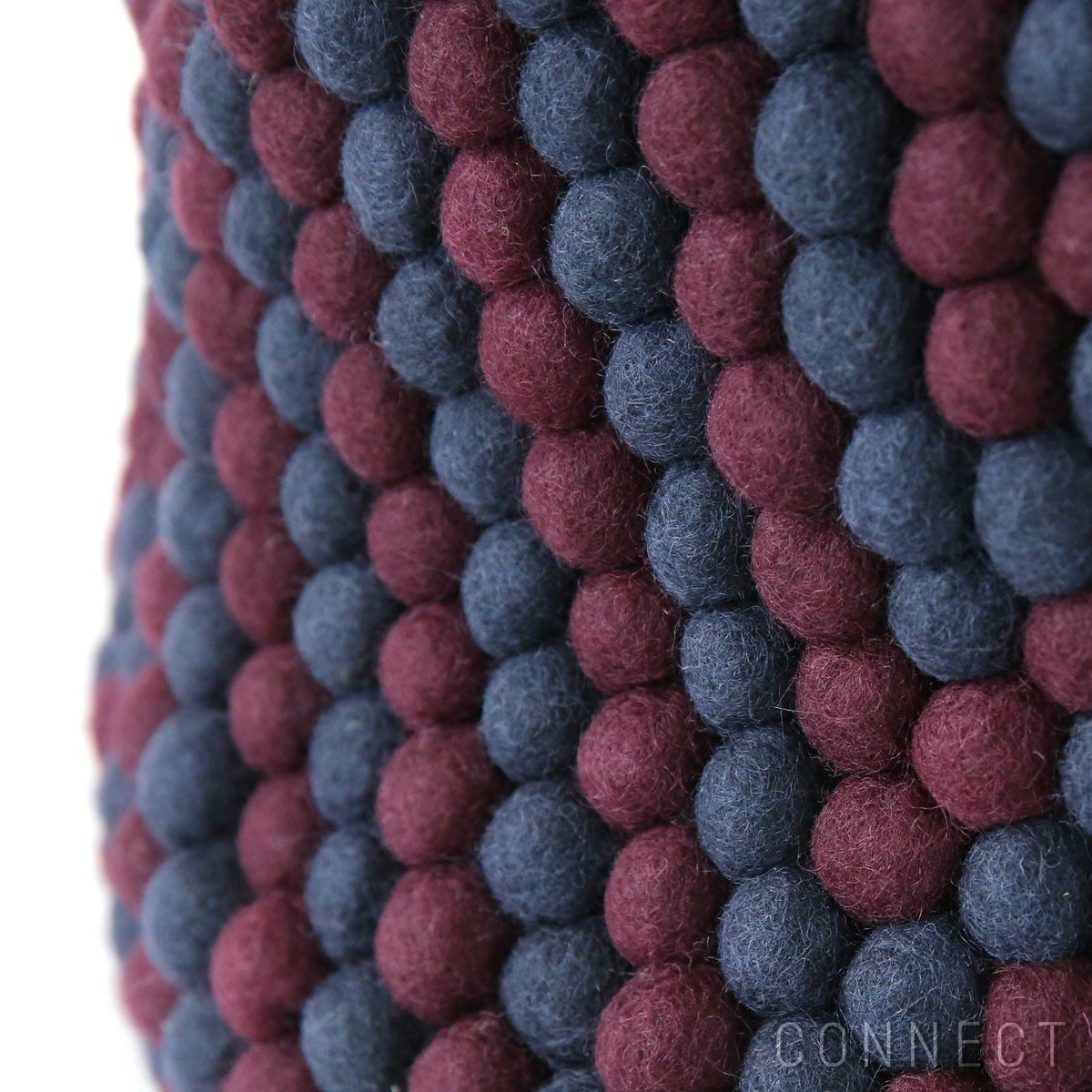 HAY（ヘイ） / BEAD BASKET WITH HANDLE（バスケット） / バーガンディシェブロン / フェルト製収納バスケット