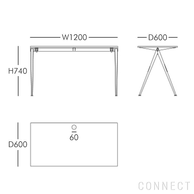 【アジア限定販売】HAY（ヘイ） / PYRAMID DESK（デスク） / Black Frame / オーク