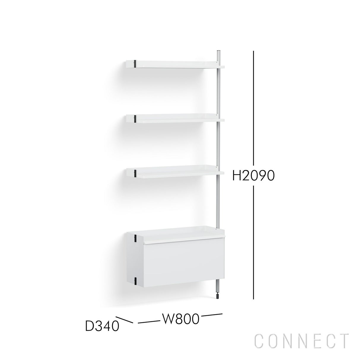 HAY（ヘイ） / PIER SYSTEM 130 ADD-ON（ピアシステム） / シェルフ＋キャビネット / W80×D34×H209 / 壁面収納
