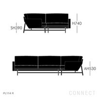 【ソファキャンペーン pt10倍】FRITZ HANSEN（フリッツ・ハンセン） / LISSONI（リッソーニソファ） / PL114 R（右用） / 4シーター コーナーソファ / Sunniva 153（スニバ）ライトグレー《クラシックスロープレゼント》