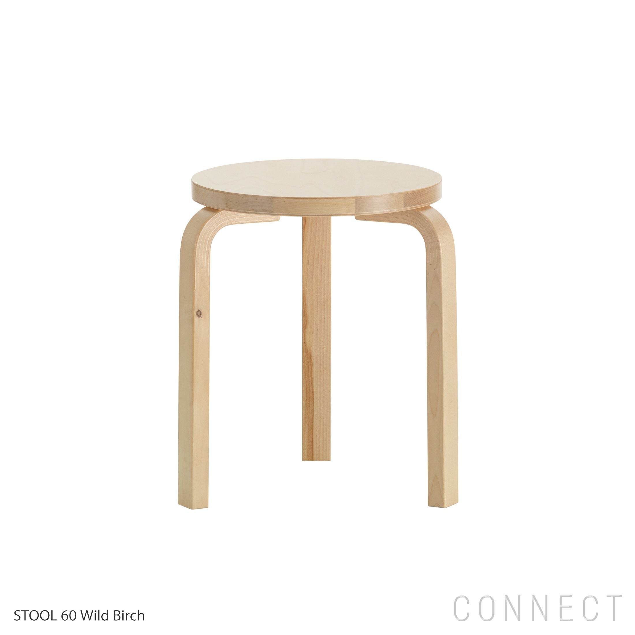 無垢材ワイルド天板スツール３本脚 緊急値下げ！ STOOL 60 Wild Birch Artek スツール Villi│正規販売店 CONNECT