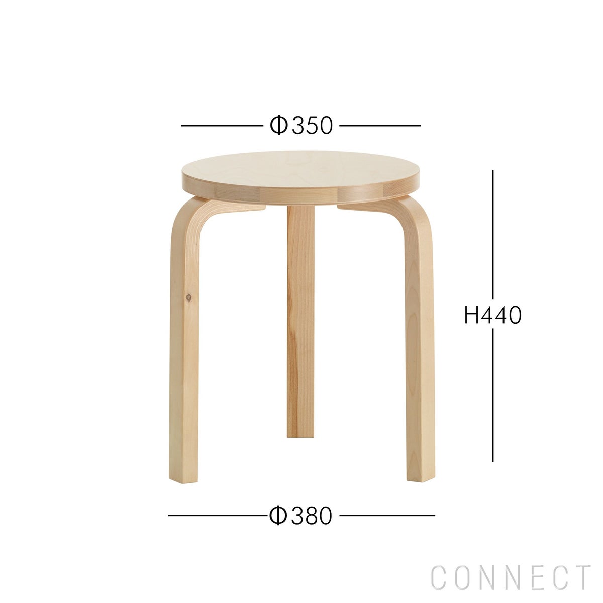 Artek（アルテック） / STOOL 60 Wild Birch（ワイルドバーチ） / バーチ材 / ナチュラルラッカー