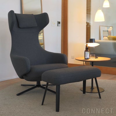 Vitra（ヴィトラ） / Grand Repos（グランレポ）ラウンジチェア / Dumet（デュメ）carbon black /  ベーシックダークベース・パウダーコート仕上げ / SH40cm（Low） | CONNECT DRWGパティオ長椅子、屋外ラウンジチェア用ダスト、防水サンシェードラウンジ。半円形のサンアイランドで、パティオや裏庭、庭の屋外家具