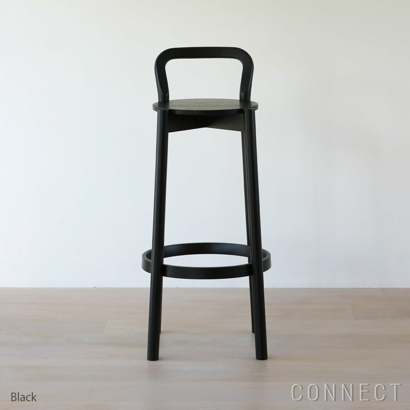 【アウトレット】Karimoku New Standard（カリモクニュースタンダード） / CASTOR BARSTOOL High with backrest（キャストールバースツール ハイ ウィズ バックレスト） / ブラック
