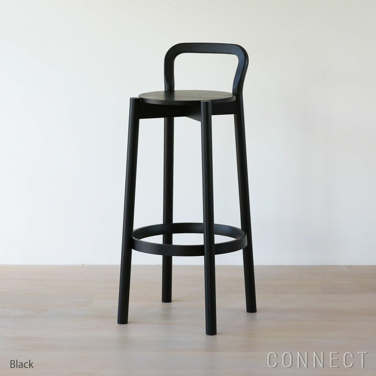 【アウトレット】Karimoku New Standard（カリモクニュースタンダード） / CASTOR BARSTOOL High with backrest（キャストールバースツール ハイ ウィズ バックレスト） / ブラック