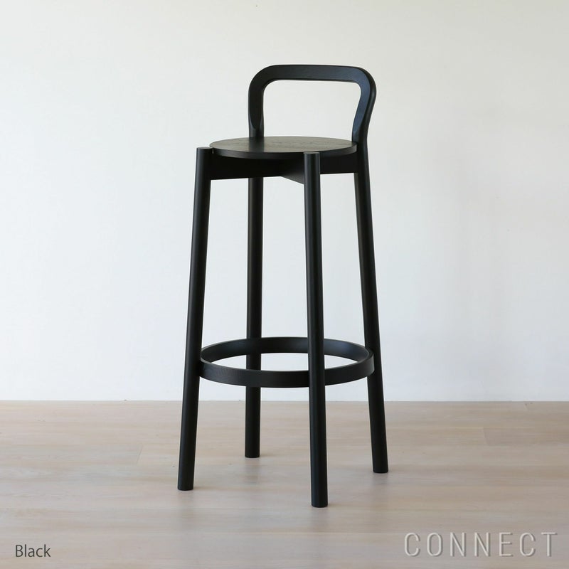 【アウトレット】Karimoku New Standard（カリモクニュースタンダード） / CASTOR BARSTOOL High with backrest（キャストールバースツール ハイ ウィズ バックレスト） / ブラック
