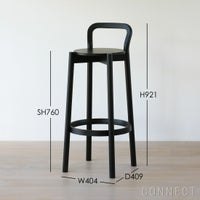 【アウトレット】Karimoku New Standard（カリモクニュースタンダード） / CASTOR BARSTOOL High with backrest（キャストールバースツール ハイ ウィズ バックレスト） / ブラック