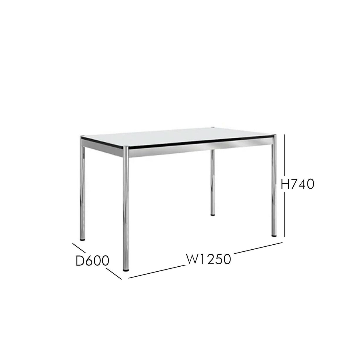 USM（ユーエスエム） / USM Haller Table（USMハラー テーブル） / W1250×D600×H740mm /日本限定サイズ