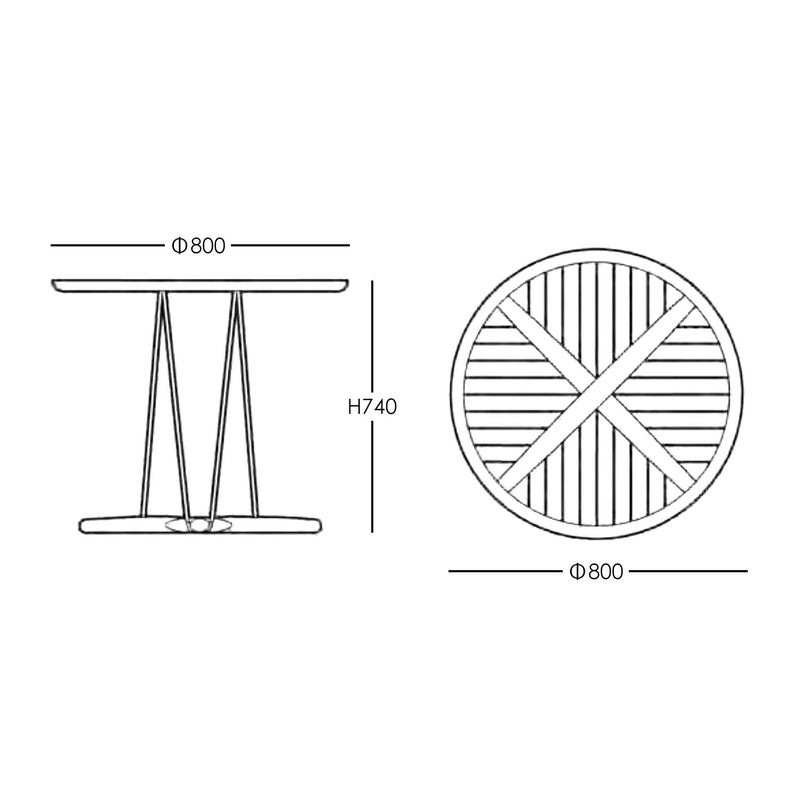 CARL HANSEN & SON （カール・ハンセン＆サン） / E022 DINING TABLE / EMBRACE OUTDOOR SERIES（エンブレイスアウトドアシリーズ） / チーク材・無塗装 / SMALL φ80cm / ダイニングテーブル
