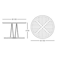 CARL HANSEN & SON （カール・ハンセン＆サン） / E022 DINING TABLE / EMBRACE OUTDOOR SERIES（エンブレイスアウトドアシリーズ） / チーク材・無塗装 / MEDIUM φ110cm / ダイニングテーブル