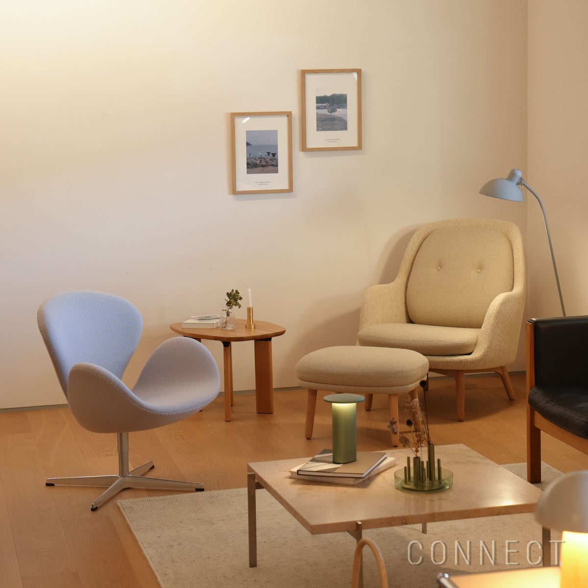FRITZ HANSEN（フリッツ・ハンセン） / SWAN（スワンチェア） / SERPENTINE（サーペンタイン） Grey / Beige（0118） / ラウンジチェア