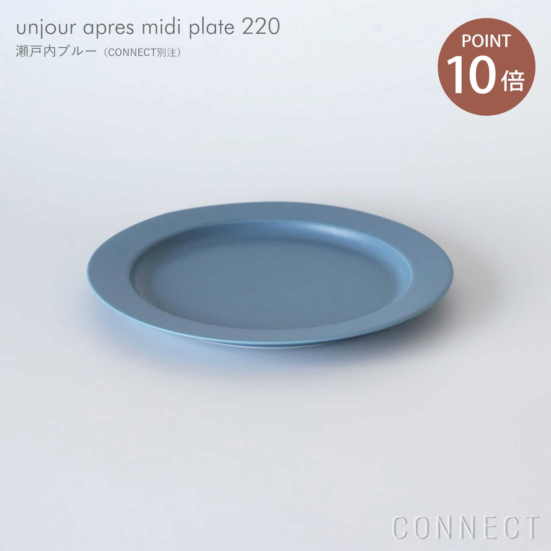 【CONNECT別注カラー】yumiko iihoshi porcelain（イイホシユミコ） / unjour（アンジュール）apres-midi プレート 220 / 瀬戸内ブルー φ22cm