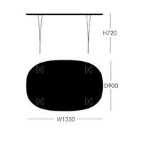 FRITZ HANSEN（フリッツ・ハンセン） / TABLE SERIES（テーブルシリーズ）B611 / スーパー楕円テーブル / ホワイト / クローム脚