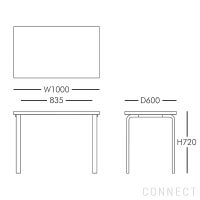 Artek（アルテック） / TABLE 80B / バーチ材 / 天板・ホワイトラミネート / 100×60cm / テーブル