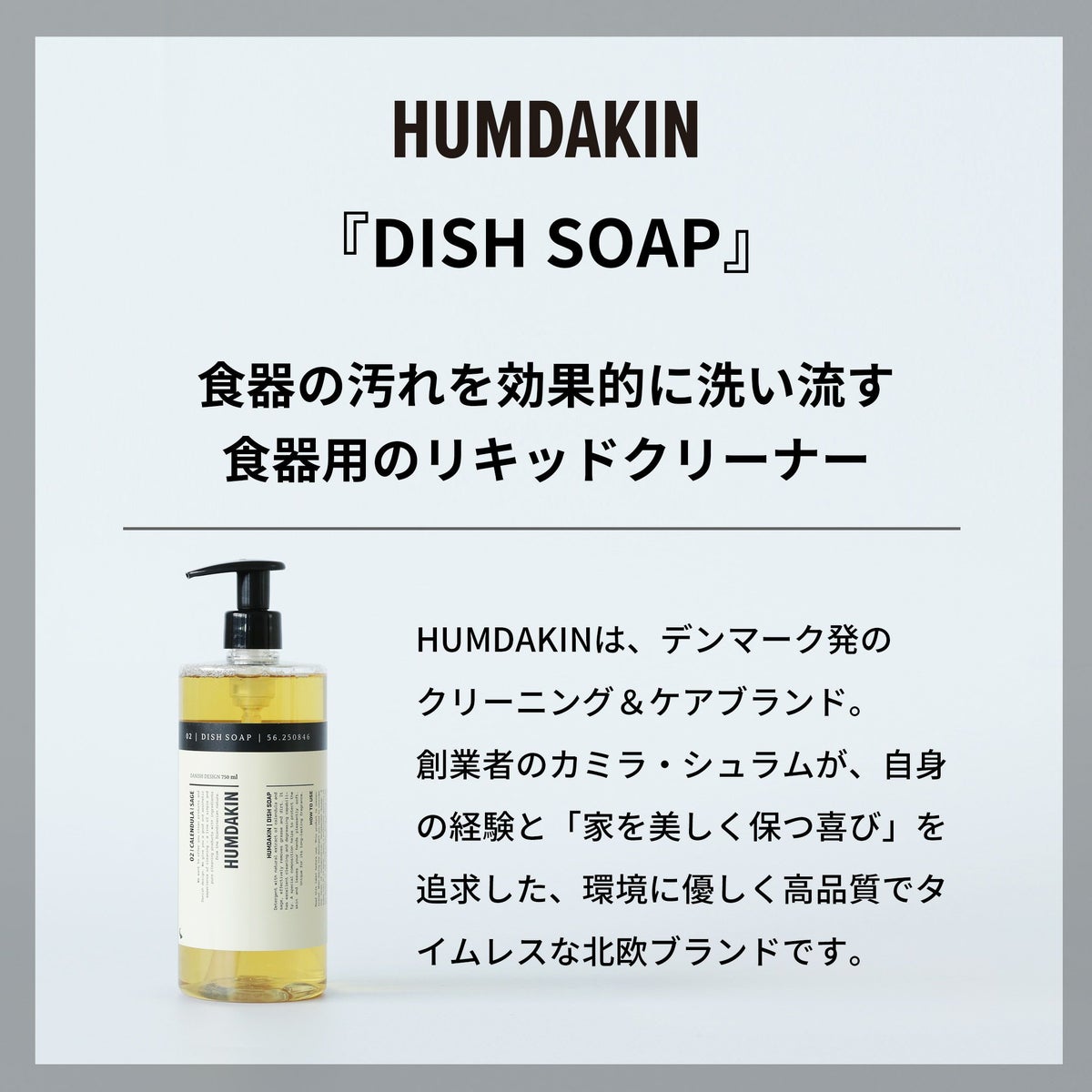 HUMDAKIN（ハムダキン） / 004 DISH SOAP（ディッシュソープ）01 Salvia & Sea Buckthorn（サルビア&シーバックソーン）750ml / 食器用洗剤