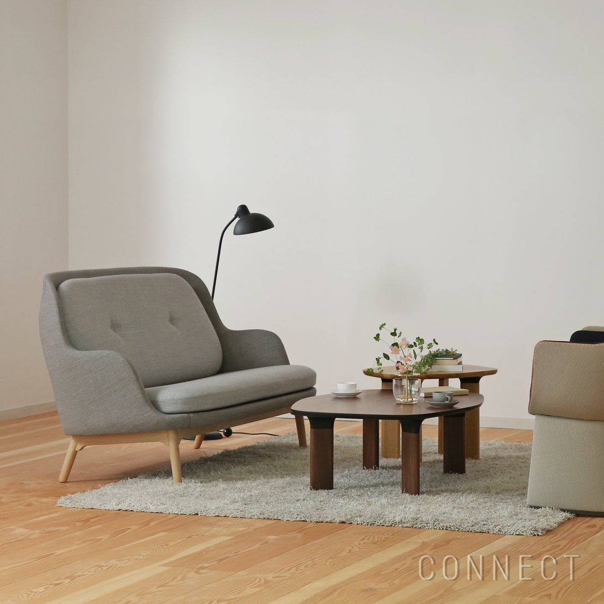 FRITZ HANSEN（フリッツ・ハンセン） / FRI SOFA（フリソファ） / ウッドベース / Canvas（キャンバス）0134 グレー×0124 ライトグレー
