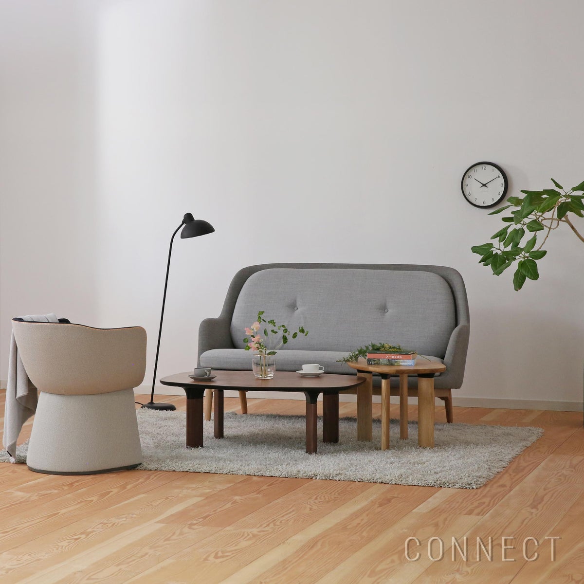 FRITZ HANSEN（フリッツ・ハンセン） / FRI SOFA（フリソファ） / ウッドベース / Canvas（キャンバス）0134 グレー×0124 ライトグレー
