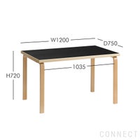 Artek（アルテック） / TABLE 81B / バーチ材 / 天板・ブラックリノリウム / 120×75cm / テーブル