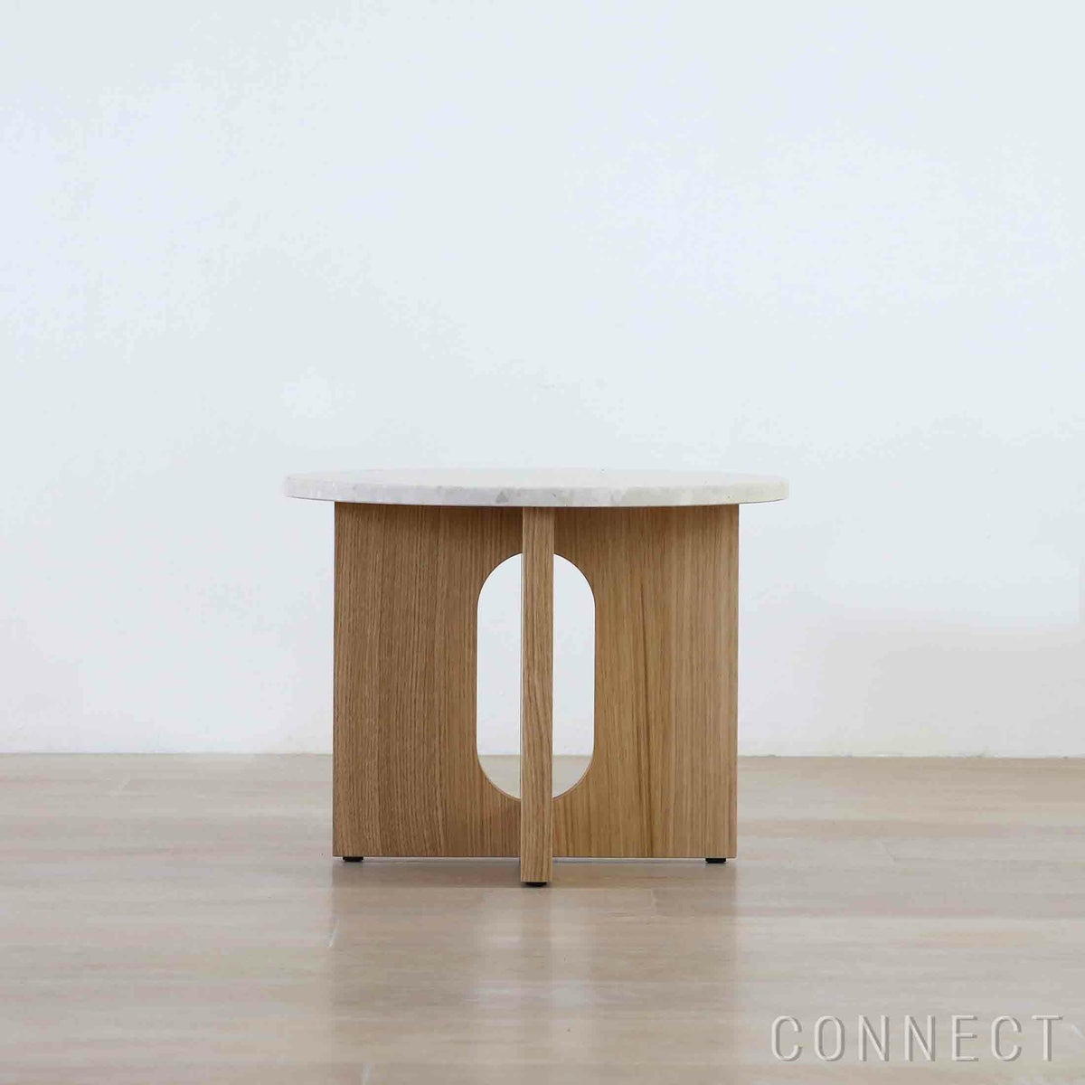 Audo Copenhagen（オドー・コペンハーゲン） / ANDROGYNE SIDE TABLE（アンドロジュネ サイドテーブル）Φ50 / Sand Kunis Breccia / ナチュラルオークベース