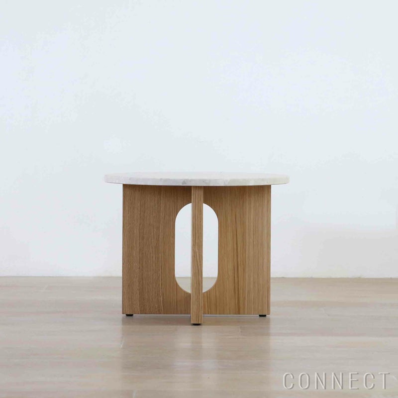 Audo Copenhagen（オドー・コペンハーゲン） / ANDROGYNE SIDE TABLE（アンドロジュネ サイドテーブル）Φ50 / Sand Kunis Breccia / ナチュラルオークベース