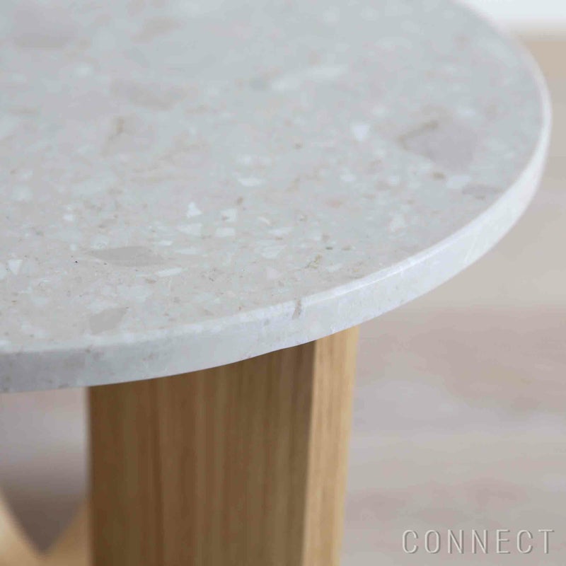 Audo Copenhagen（オドー・コペンハーゲン） / ANDROGYNE SIDE TABLE（アンドロジュネ サイドテーブル）Φ50 / Sand Kunis Breccia / ナチュラルオークベース