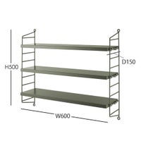 String Furniture（ストリング ファニチャー） / String Pocket（ストリング ポケット） / セージ / 石膏ボードアンカー付き / 壁面収納